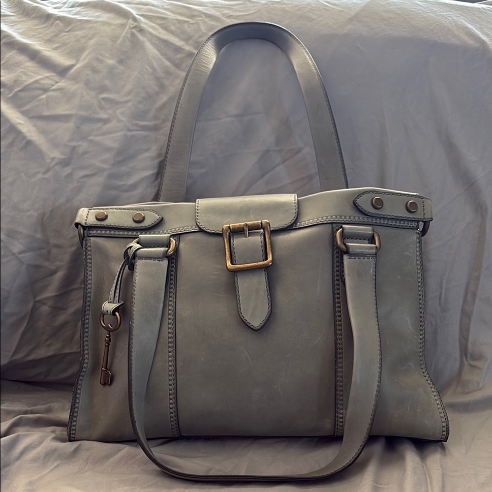 FOSSIL VINTAGE REVIVAL EAST WEST SATCHEL and MATCHING WALLET